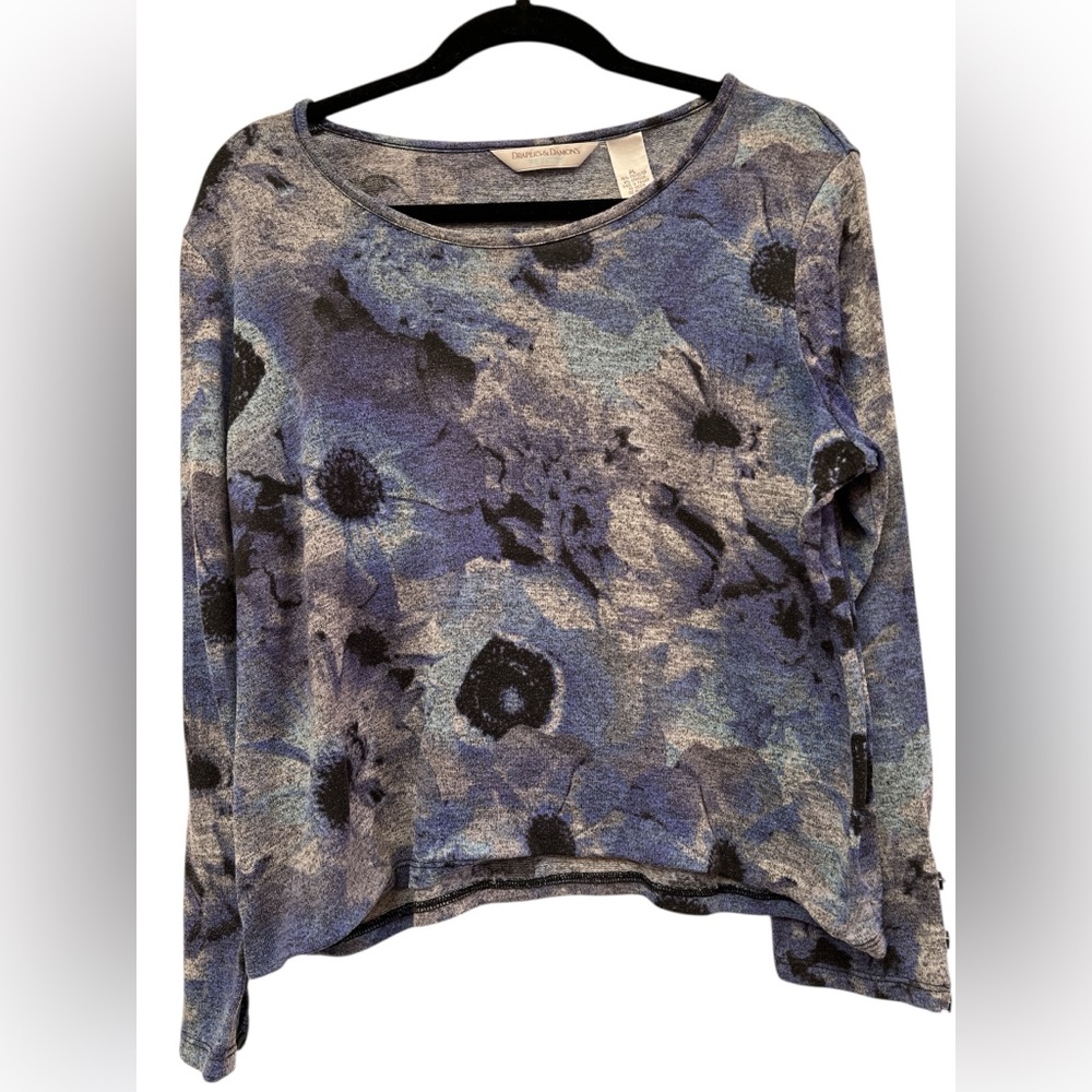 Drapers & Damons Petite Artsy Floral Boxy Knit Top PL